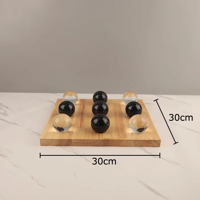 Afralia™ Wood Chessboard Set with Crystal Chess Pieces – Minimalistic Desk Decoration and Casual Game