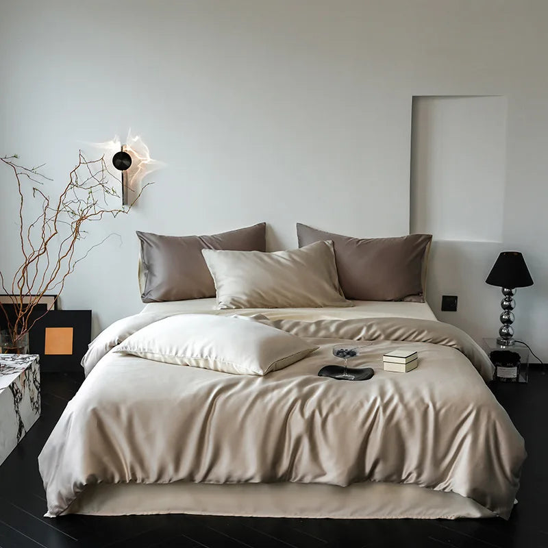 Afralia™ Silk Comforter Set: Super Soft Cooling Bedding in Solid Colors