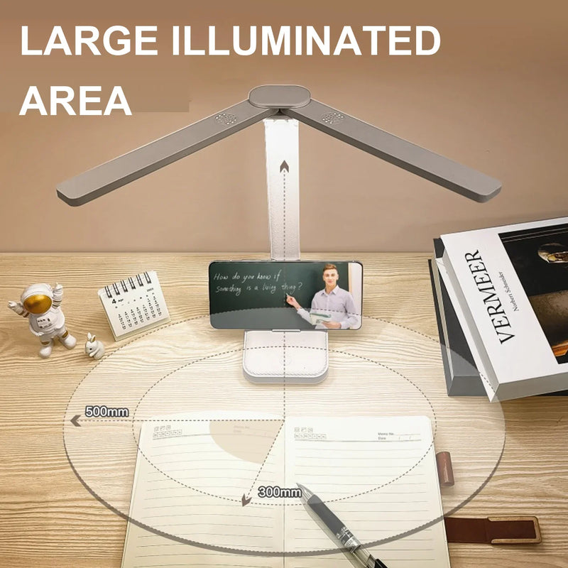 Afralia™ LED Desk Lamp: Rechargeable, Dimmable, Touch Control, Foldable, Eye Protection