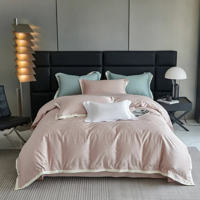 Afralia™ 1000TC Egyptian Cotton Jacquard Duvet Cover Set: Luxury Satin Silky Bedding Collection