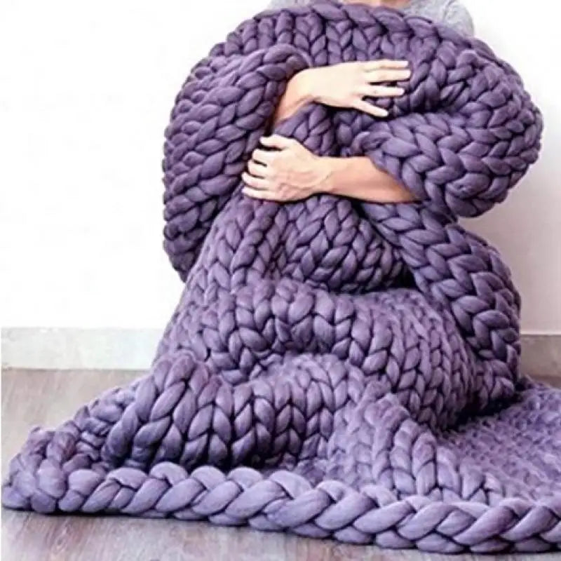Afralia™ Wool Knit Newborn Blankets for Photography Props, Handwoven Thick Blankets for Spring-Autumn