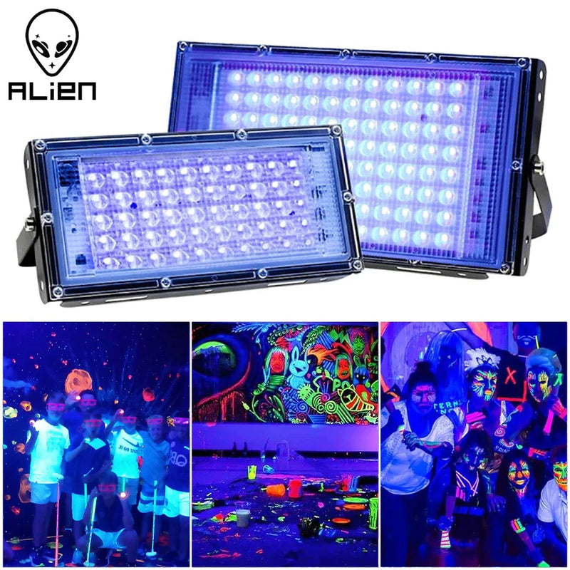 Afralia™ 100W LED UV Blacklight for Halloween Xmas Dance Parties