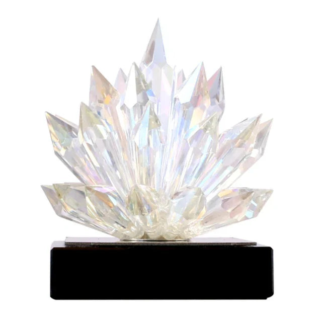 Afralia™ Crystal Lotus Tabletop Decoration with Black Base