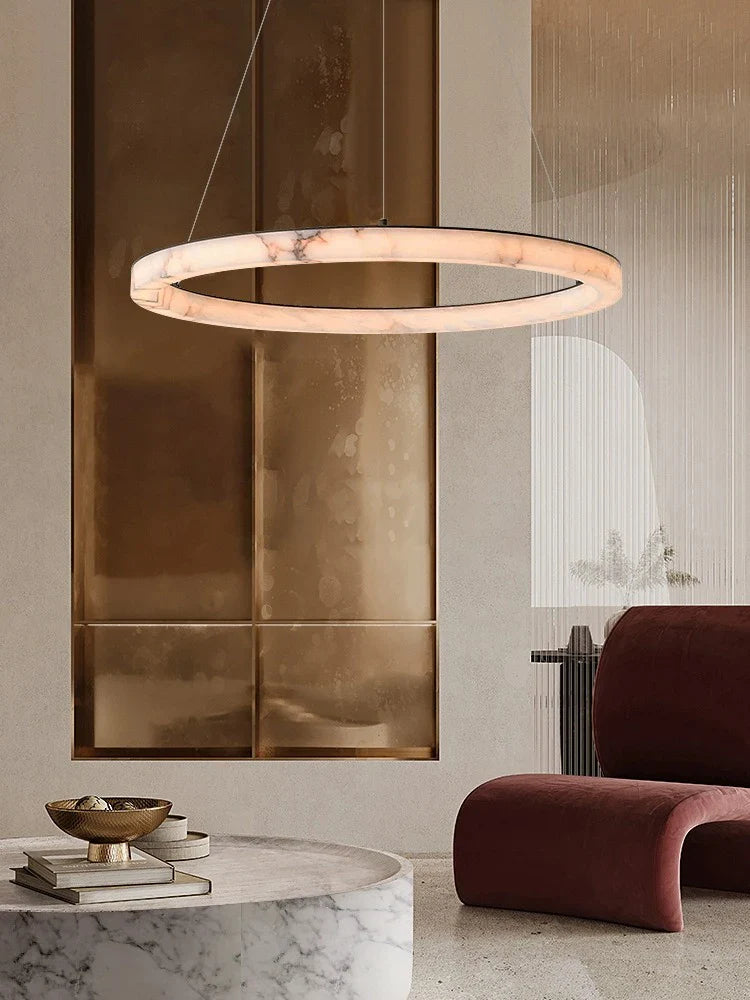 Afralia™ Marble Ceiling Chandelier | Modern Minimalist Round Lustres | Real Luxury Décor