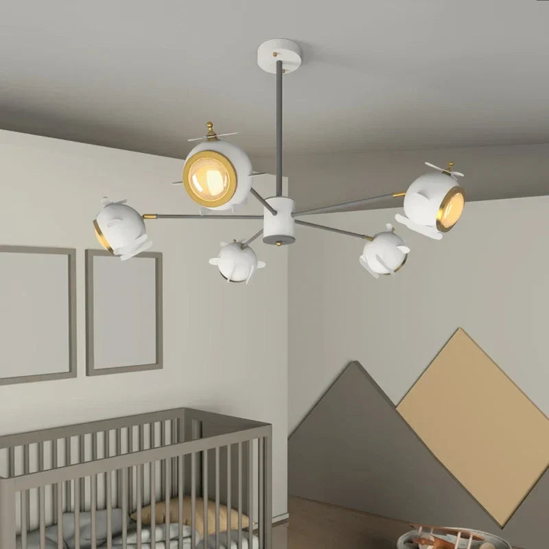 Afralia™ Helicopter Chandeliers for Children's Room and Bedroom Lighting