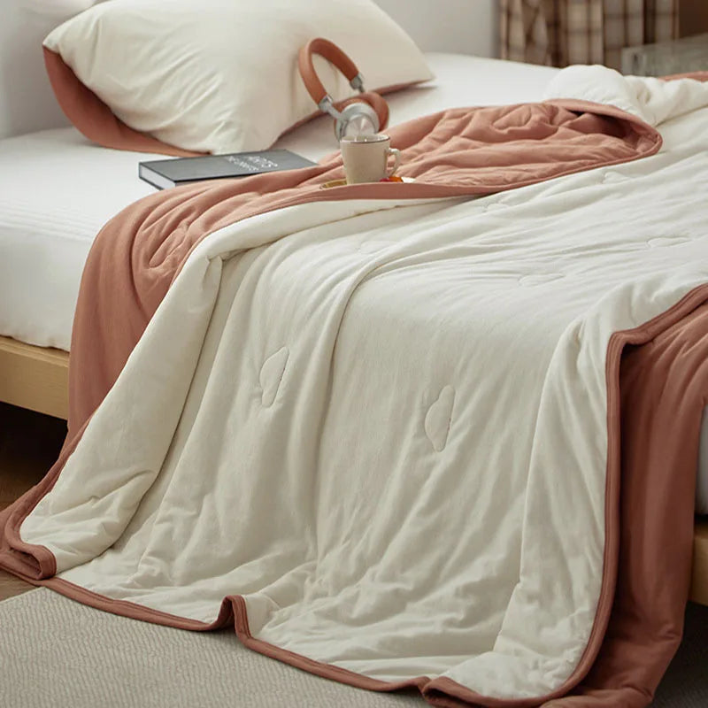 Afralia™ Cotton Summer Comforter: Cooling, Breathable Thin Blanket for Hot Sleepers