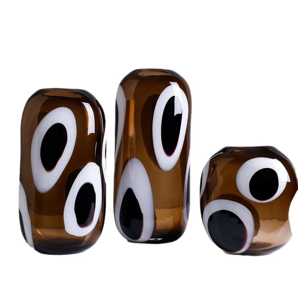 Afralia™ Transparent Spot Pattern Glass Vase for Home Decoration