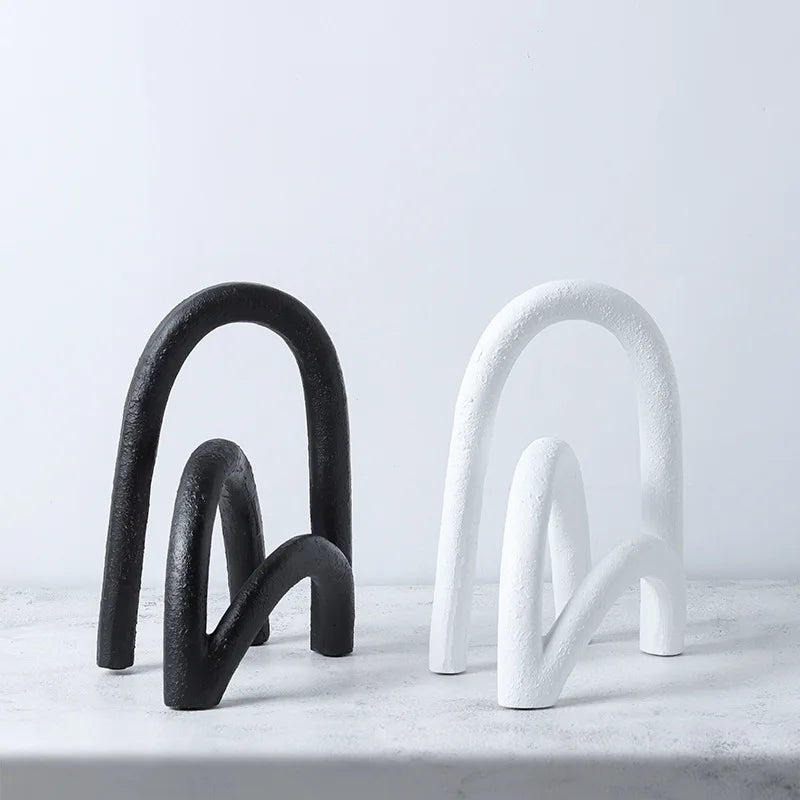 Afralia™ Abstract Resin Geometry Arch Decor Figurine Craft for Home Decor