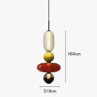 Afralia™ Candy Glass Ceiling Hanging Chandelier for Loft Living Room