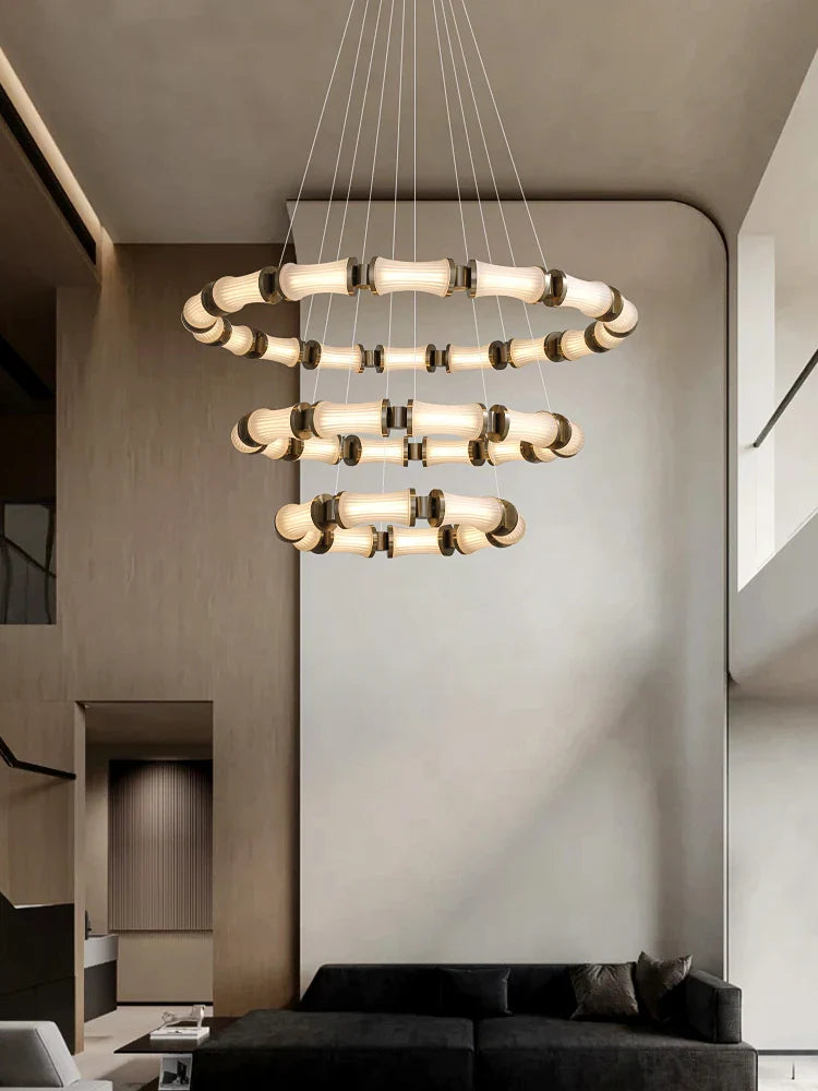Afralia™ Modern Glass LED Ceiling Chandelier for Luxury Home Decor