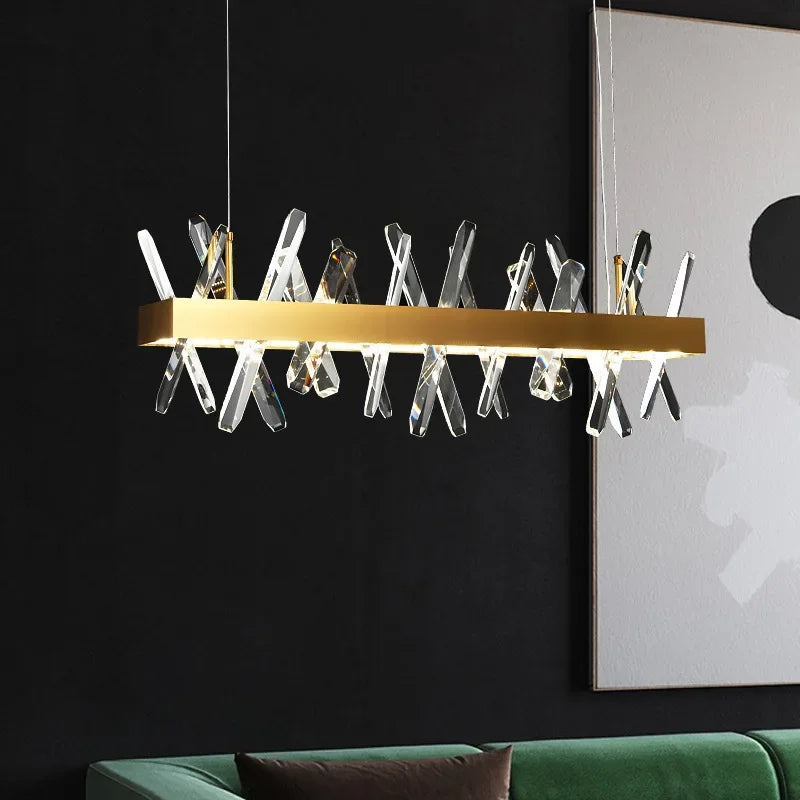 Afralia™ Luxury Crystal LED Chandelier for Modern Dining Room Decor