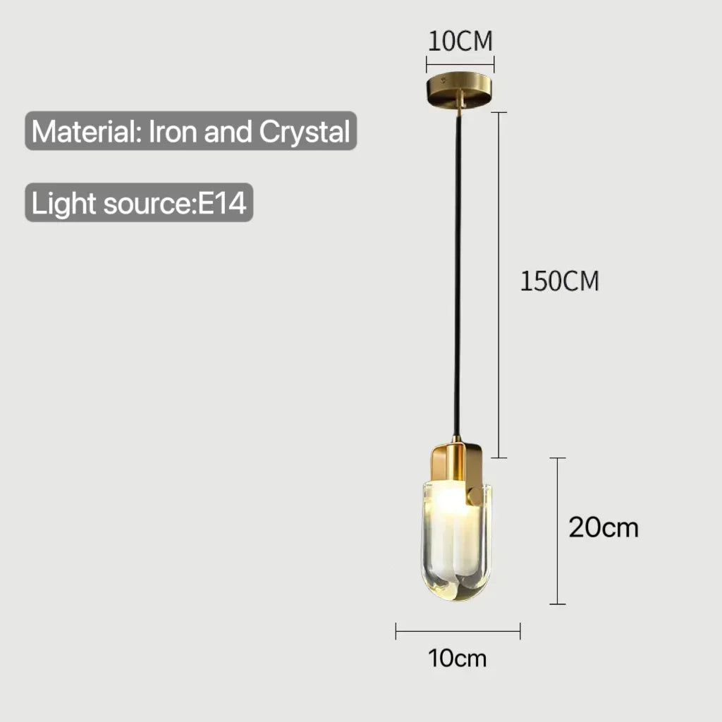 Afralia™ Modern LED Glass Crystal Pendant Light for Home Décor