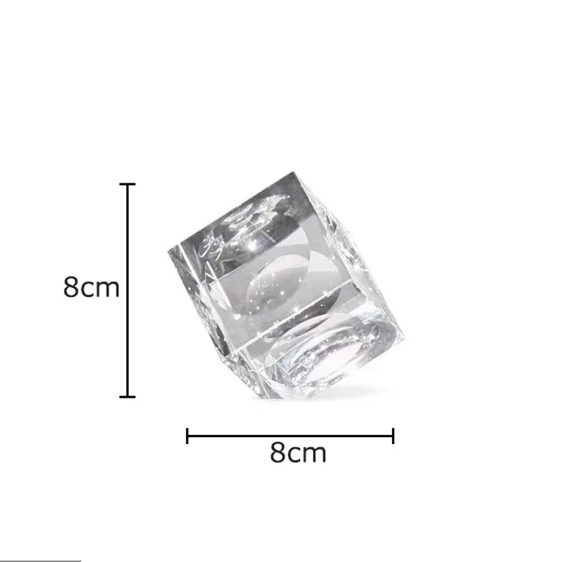 Afralia™ Crystal Cube Statue Desk Ornament - Creative Room Decor Sculpture