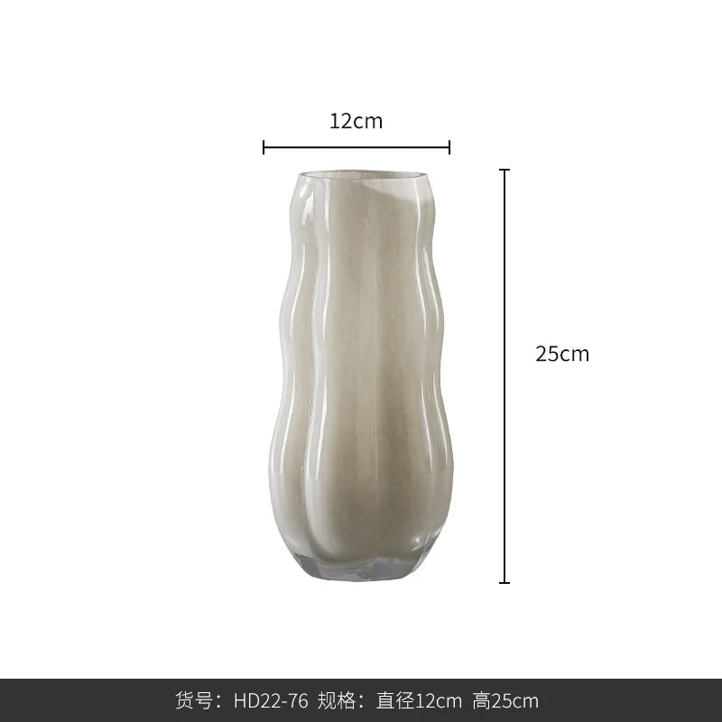 Afralia™ Wavy Glass Vase for Flowers and Hydroponics