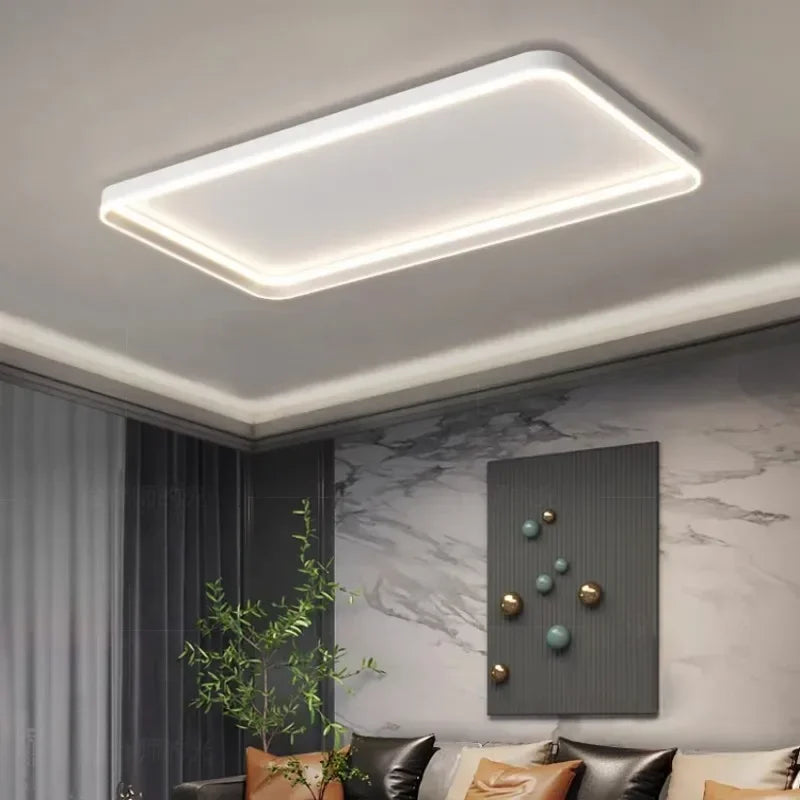 Afralia™ Square LED Ceiling Light for Bedroom Living Room Dining Room with Remote Dimming