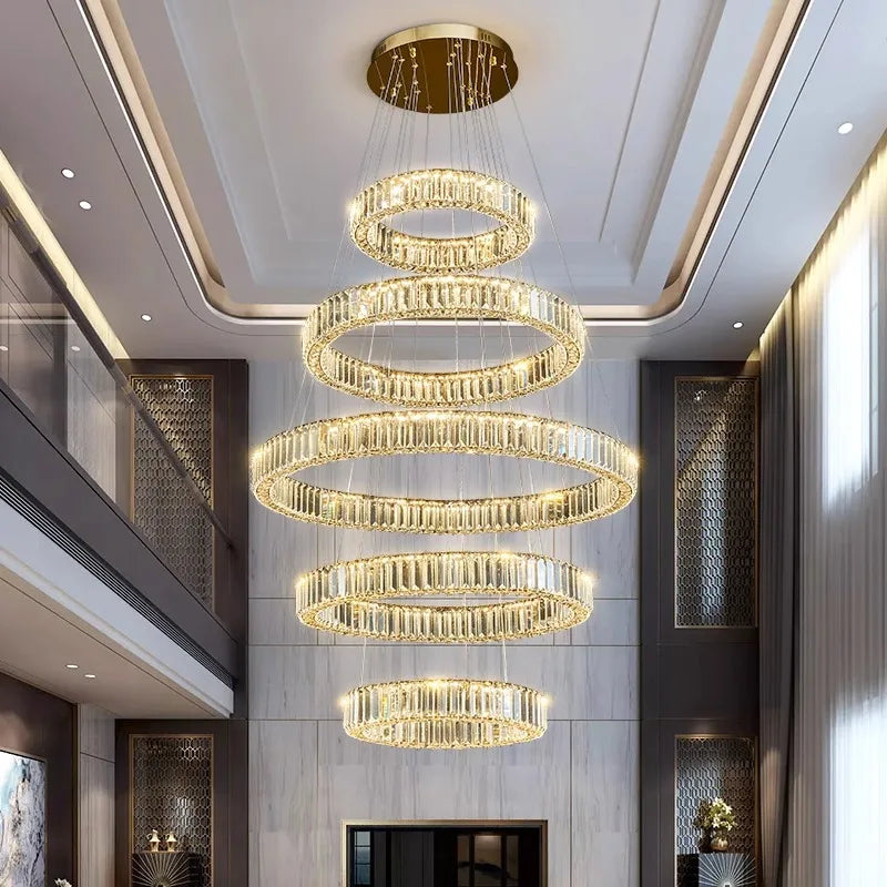 Afralia™ Crystal Chandelier Pendant Light for Living Room, Staircase, and Ceiling - Luxury Indoor Lighting