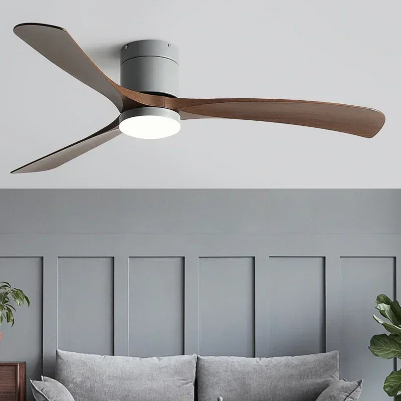 Afralia™ Modern DC Ceiling Fan with LED Light Remote Control Indoor Low Floor Design