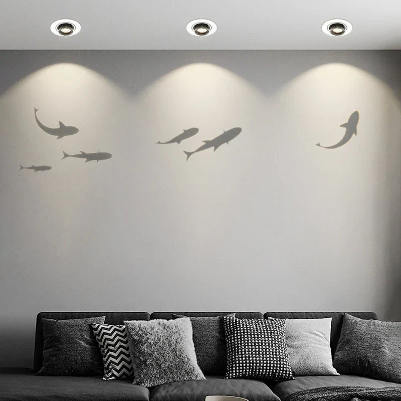 Afralia™ Nordic Fish Projection Ceiling Lights: Modern LED Living Room Aisle Decor