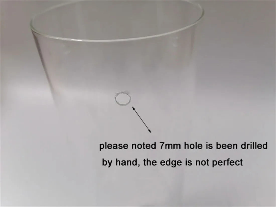 Afralia™ Cylinder Glass Hurricane Lamp Shade with 3-Hole Design