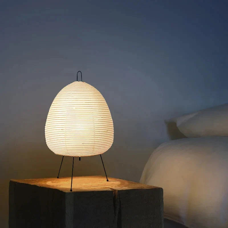 Afralia™ Japanese Rice Paper Lantern LED Table Lamp for Stylish Home Decor