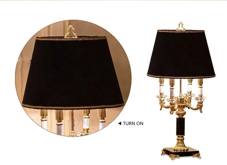 Afralia™ Black Crystal Bedroom Table Lamp - Luxury Modern Decor