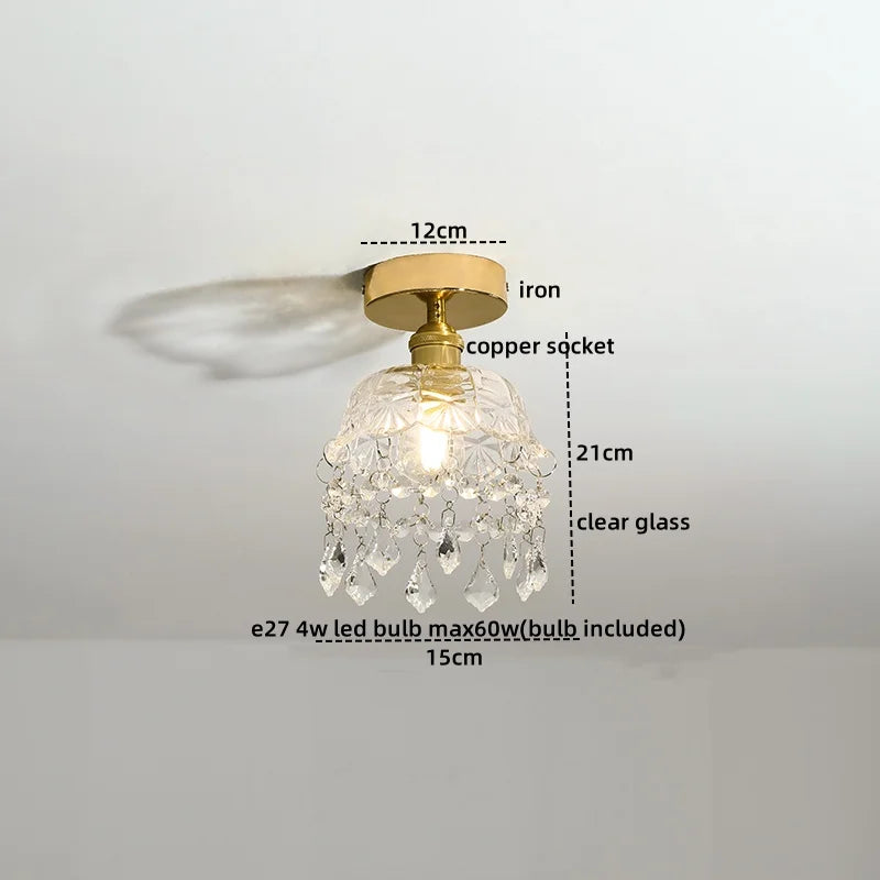 Afralia™ Modern Glass Copper LED Ceiling Light Chandelier for Home, Living Room, Kitchen