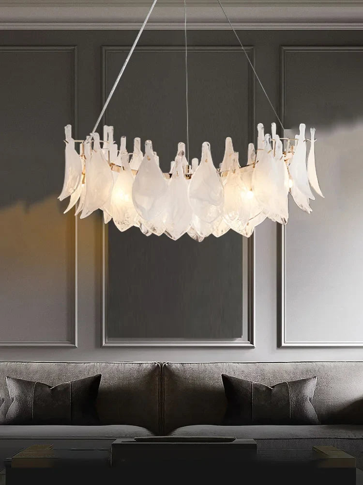 Afralia™ Cloud Mist Glass Chandelier with G9 Light Source - Luxury Home Decoration