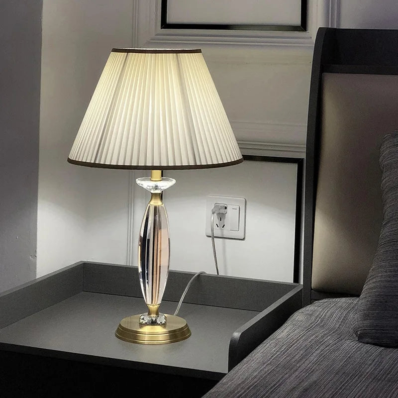 Afralia Crystal Floor Lamp - European Retro Style for Living Room, Bedroom, or Home Decoration