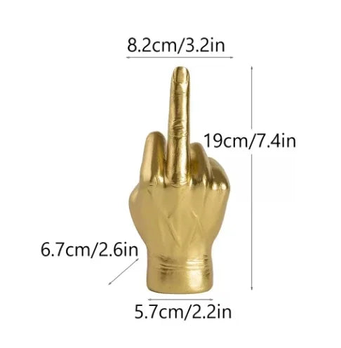 Afralia™ Middle Finger Hand Gesture Figurine Home Decor Sculpture Shelf Modern Art