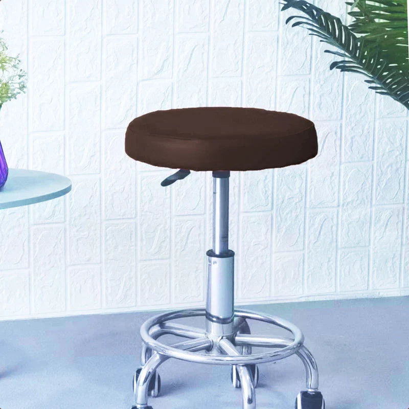 Afralia™ Waterproof Pu Stool Cover: Elastic Round Chair Case for Home Bar, Seat Protector