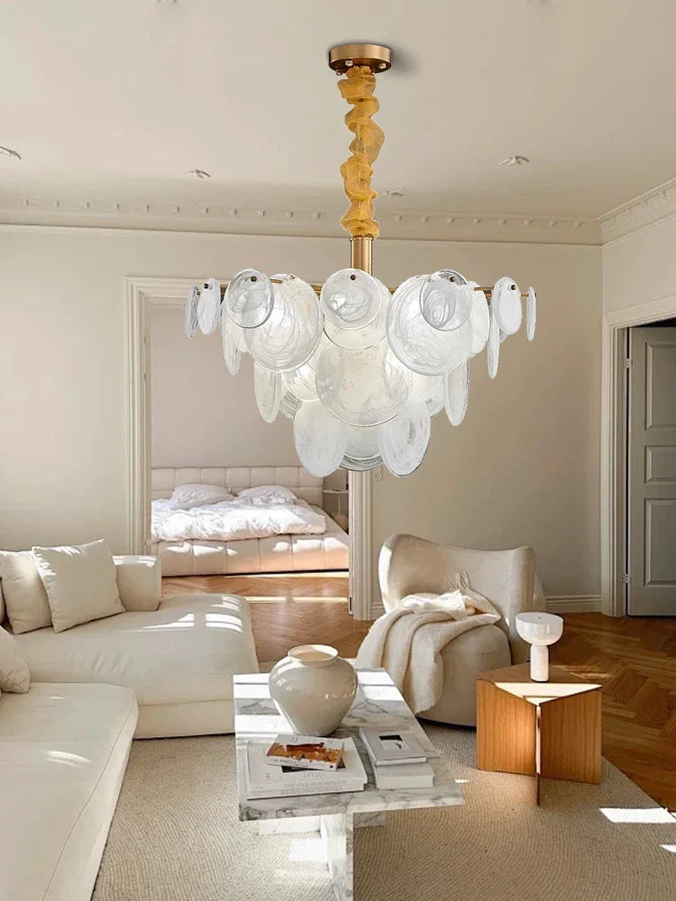 Afralia™ Milk-White Glass Ceiling Chandelier for Home Decor and Lighting