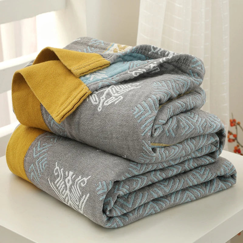 Afralia™ Cotton Gauze Summer Blanket: Soft, Breathable, Cooling Quilt