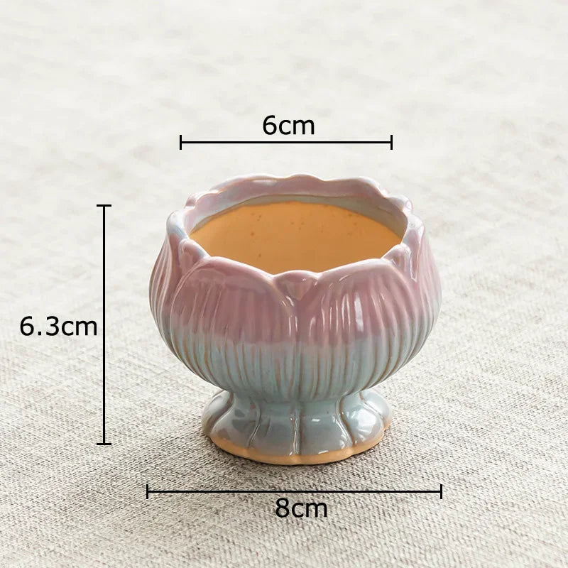 Afralia™ Painted Ceramic Vase Small Plant Pots Room Decor Flowers Arrangement