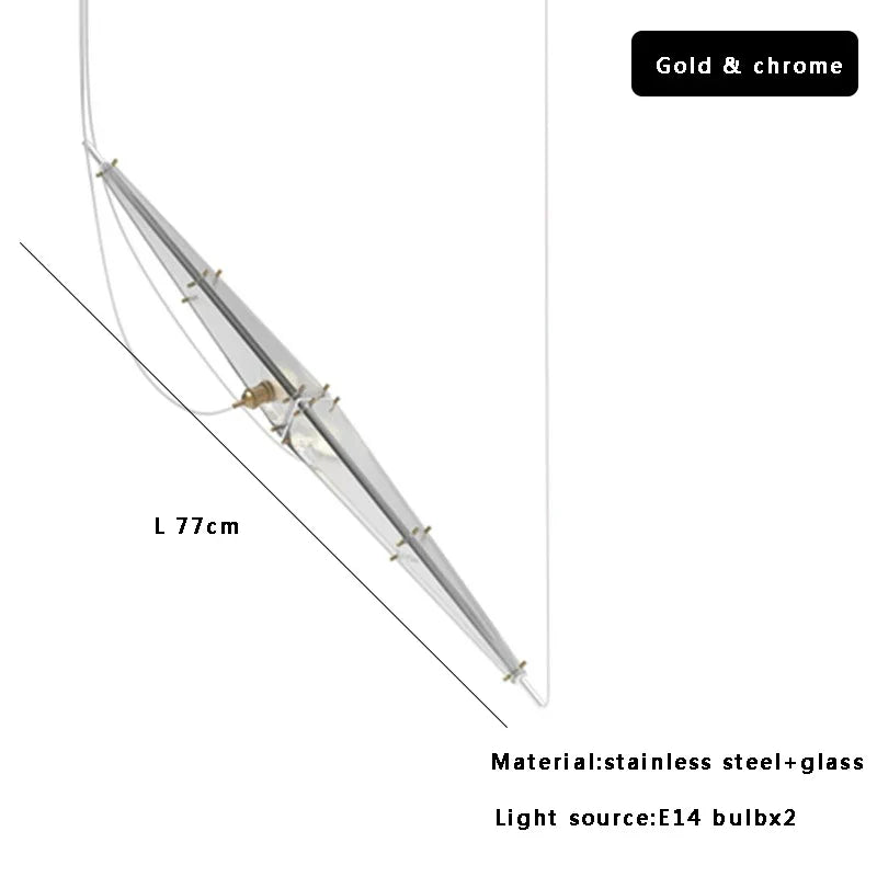 Afralia™ Glass Cone Chandelier: Height Adjustable Luxury Art Indoor Pendant Lamp