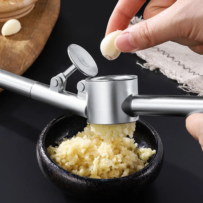 Afralia™ Stainless Steel Garlic Press Spoon Vegetables Chopper & Crusher