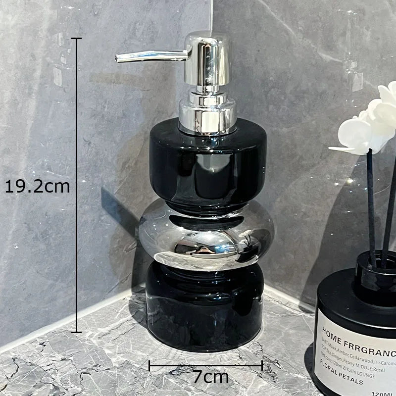 Afralia™ Silver Ceramic Soap Dispenser Pump Bathroom Lotion Bottle Hotel Home Accessory