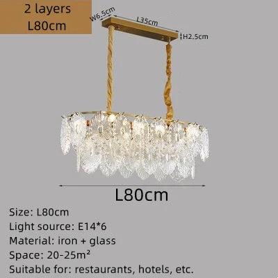 Afralia™ Elegant Glass Chandelier with LED Lights for Home Décor