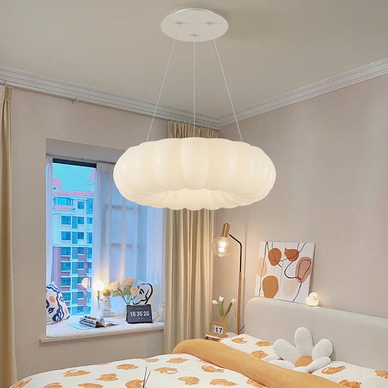 Afralia™ Nordic Cloud LED Ceiling Light White Dimmable Fixture for Kids Room & Bedroom