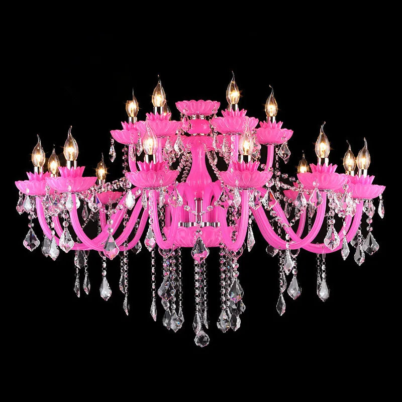 Afralia™ Pink Crystal Pendent Lamp: Elegant for Girls' Room, Living Room, Bedroom, Restaurant