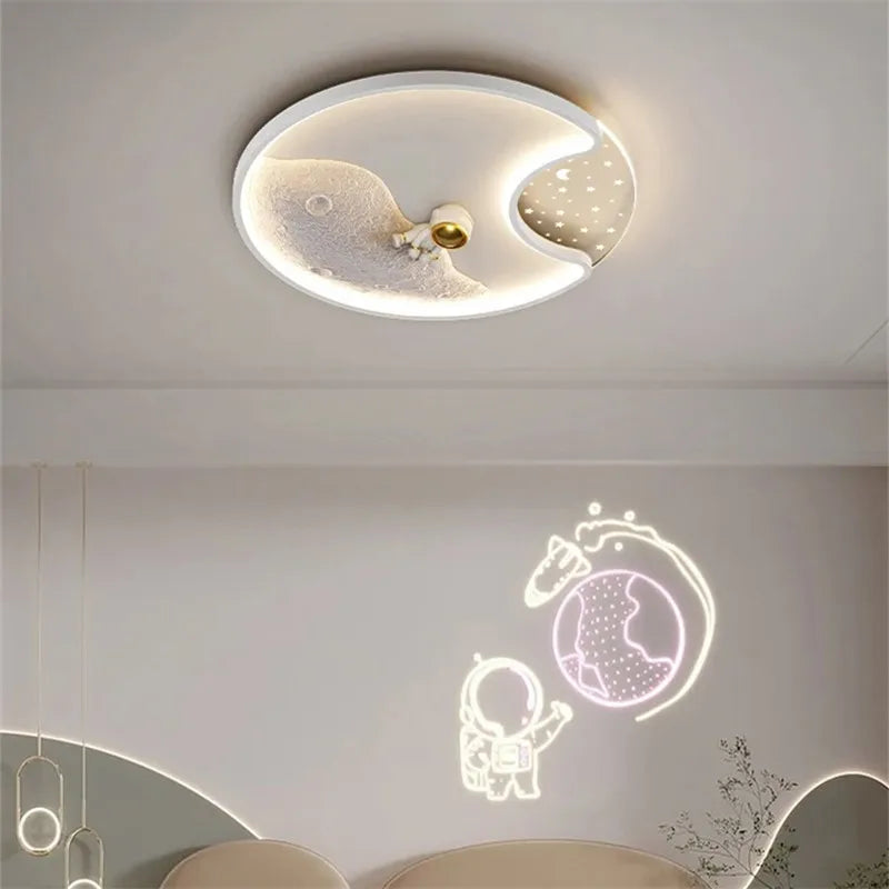 Afralia™ Kids Astronaut LED Moon Light for Fantastic Eye Care in Bedroom or Living Room
