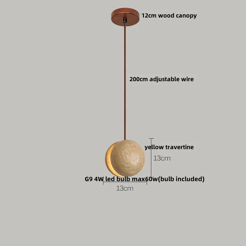 Afralia™ Yellow Cave Stone LED Pendant Lamp