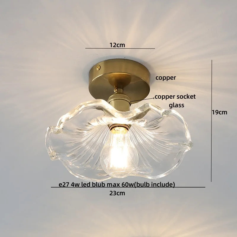 Afralia™ Wood Ball LED Ceiling Lamp Vintage Loft Copper Canopy Light