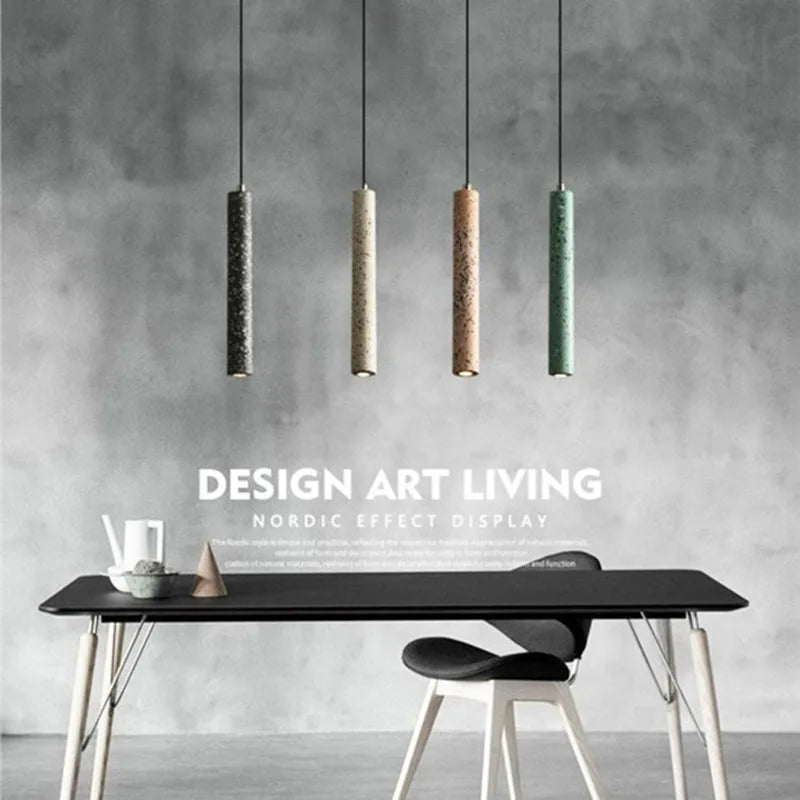 Afralia™ Industrial Stone LED Pendant Lamp, Adjustable Wire, Colorful Options