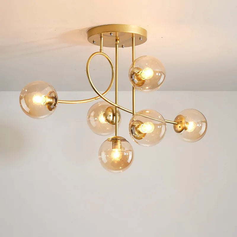 Afralia™ Magic Bean Glass LED Chandelier - Nordic Modern Minimalist Luxury Ceiling Lamps