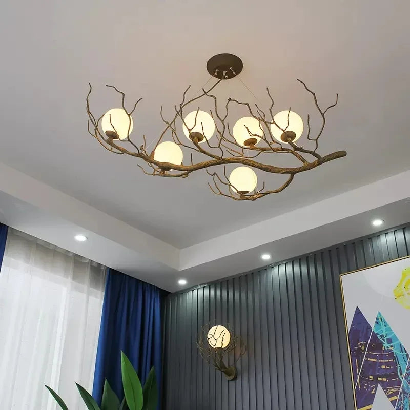 Afralia™ Retro Moon Chandelier: Modern Art Pendant Light for Living Room, Bedroom, Restaurant Fixtures