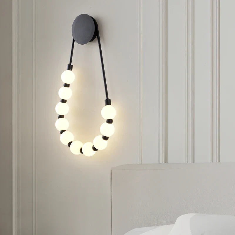 Afralia™ LED Fancy Necklace Wall Lamp for Bedside & Living Room