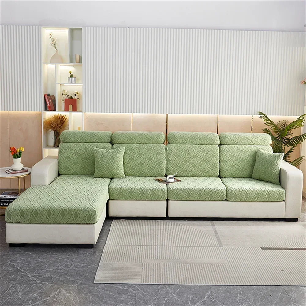 Afralia™ Jacquard Velvet Sofa Seat Covers: Luxury Polar Fleece Stretch Protector