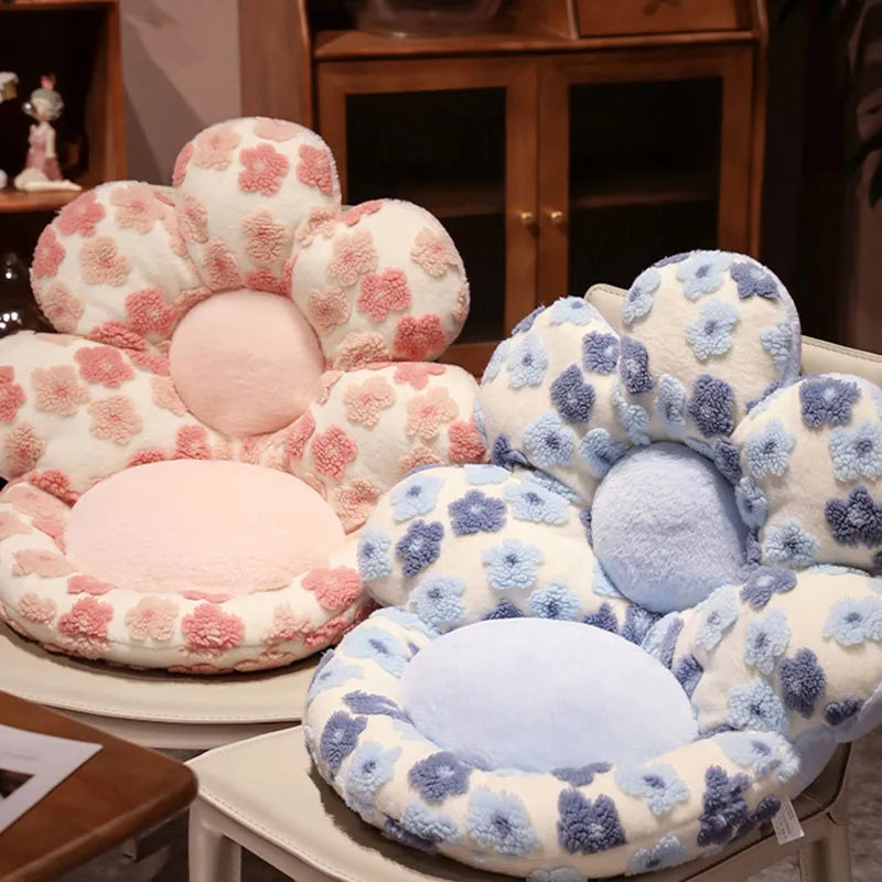Afralia™ Faux Rabbit Velvet Flower Lamb Wool Cushion | Autumn Winter Warm Backrest