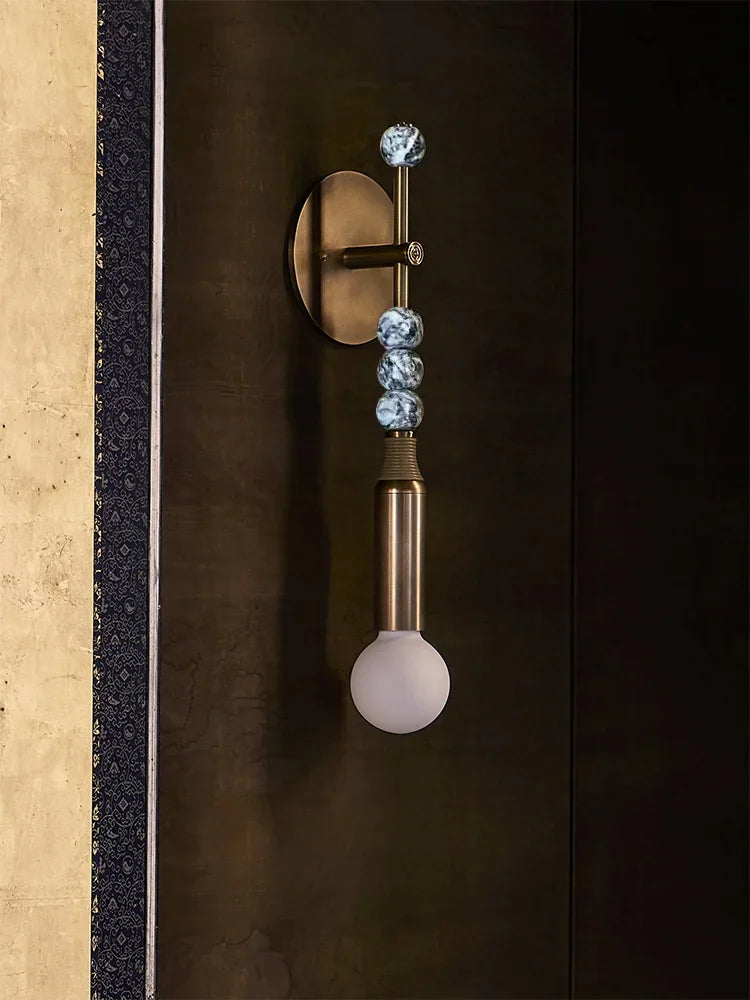 Afralia™ Bronze Marble Copper Wall Lamp for Artistic Indoor Lighting