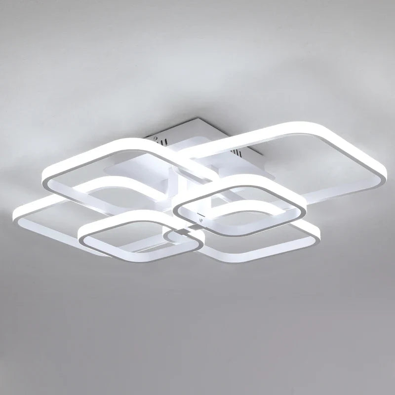 Afralia™ LED Square Chandelier Ceiling Light for Living Room Bedroom